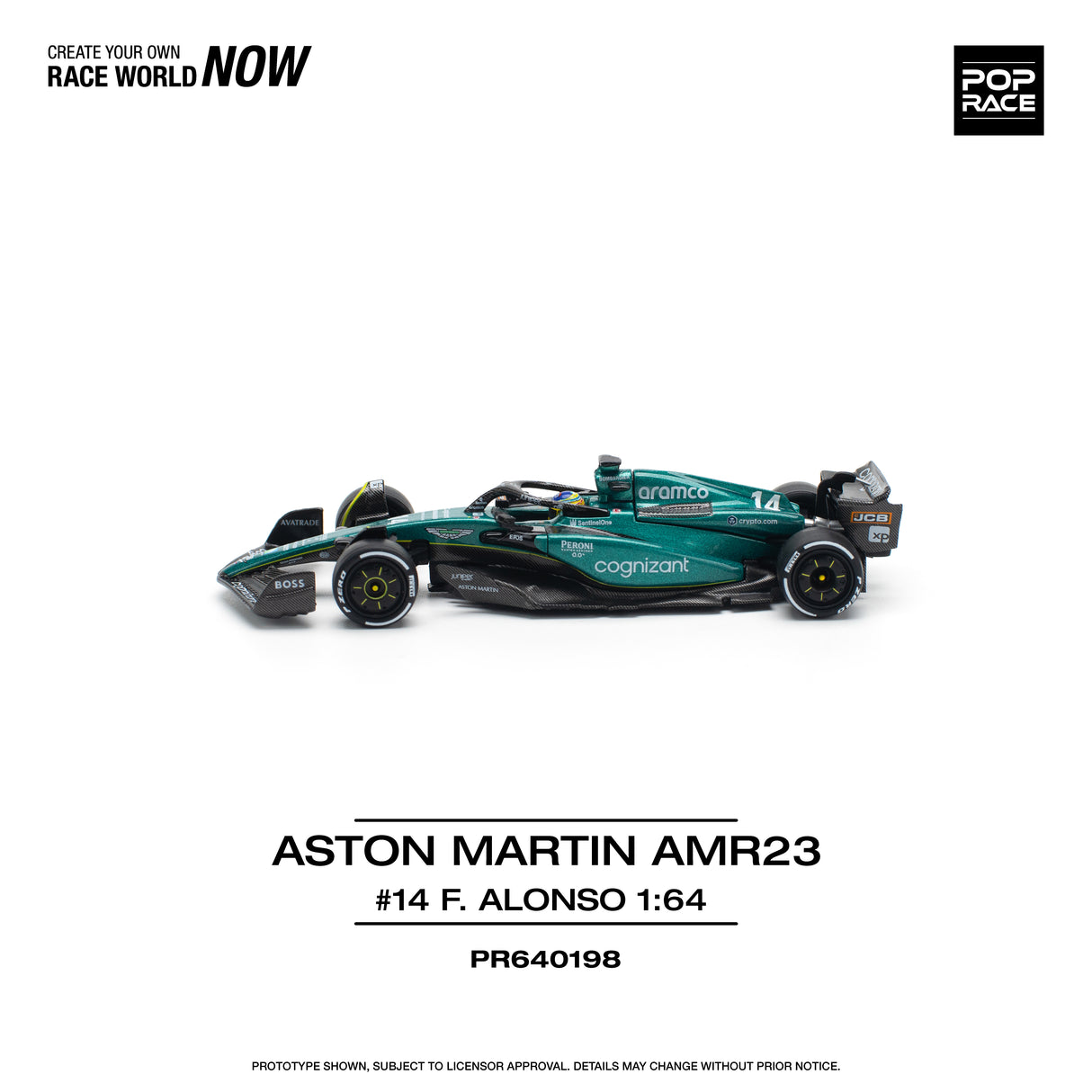 *PREORDER* Pop Race 1:64 Aston Martin AMR23 F1 #14 F. Alonso