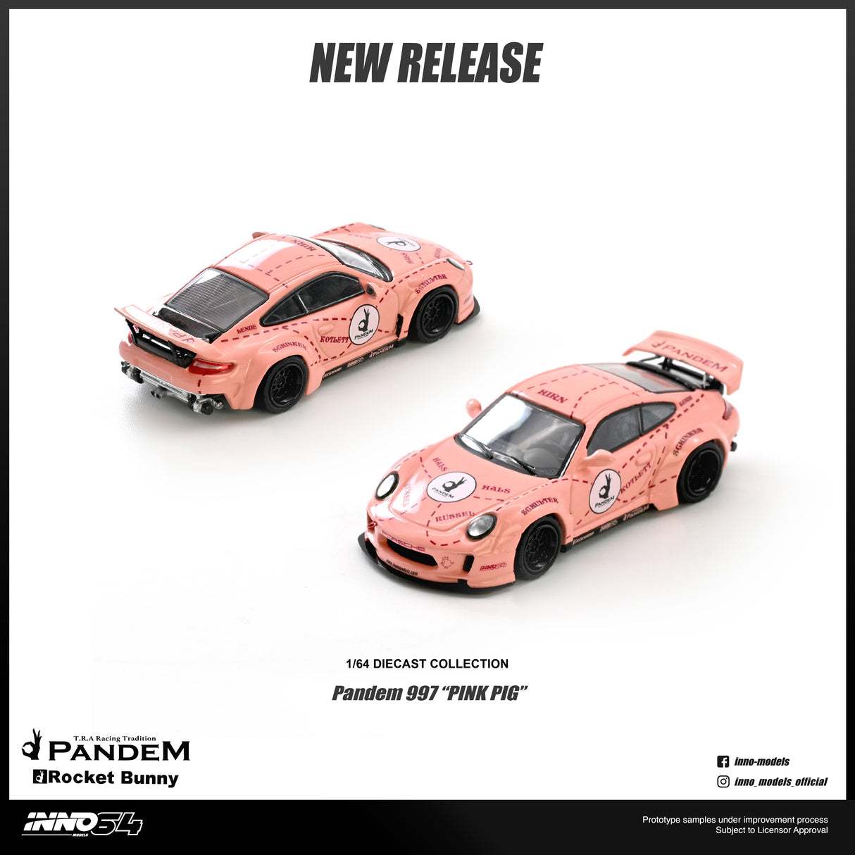 *PREORDER* INNO64 1:64 Porsche 997 PANDEM "PINK PIG" Edition