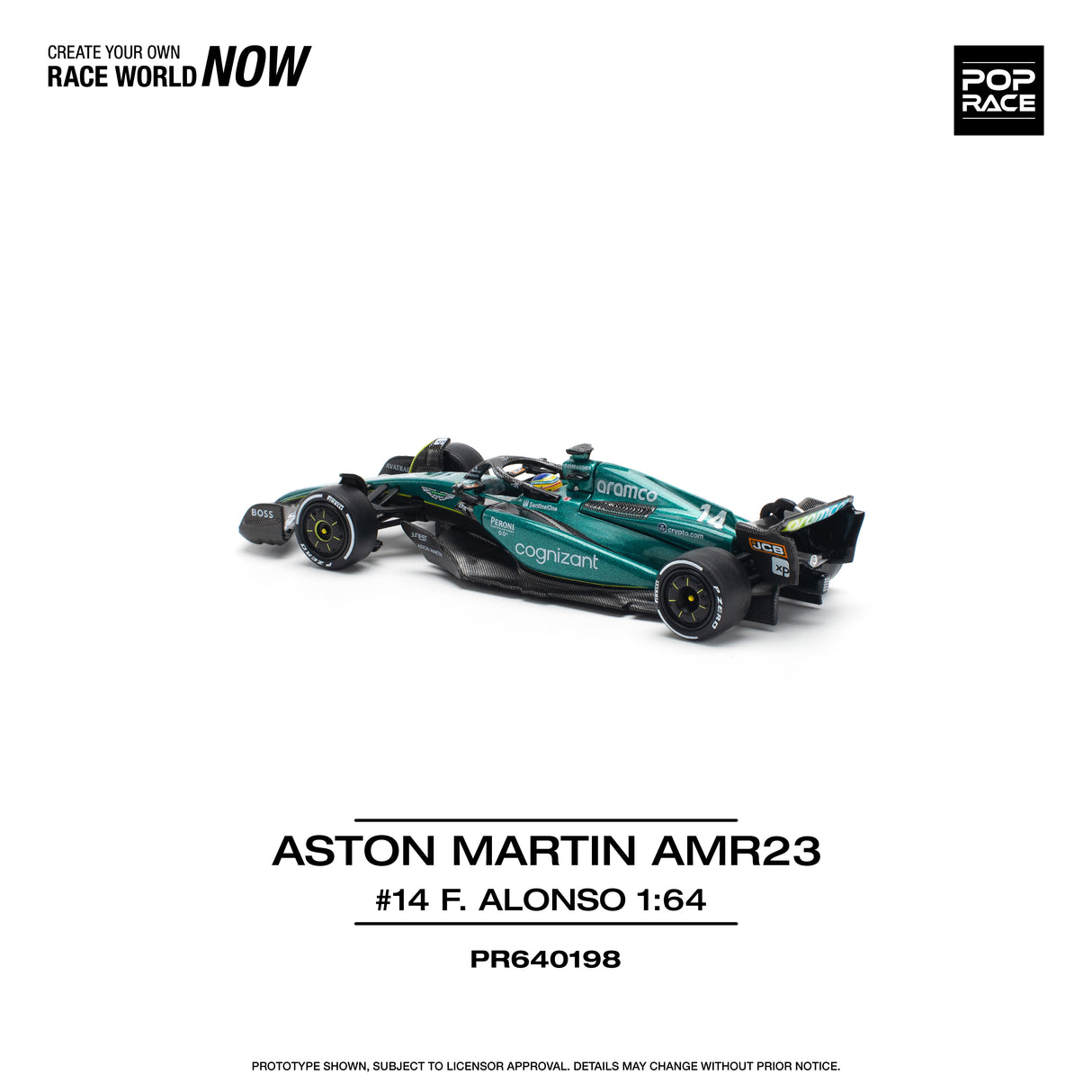 *PREORDER* Pop Race 1:64 Aston Martin AMR23 F1 #14 F. Alonso