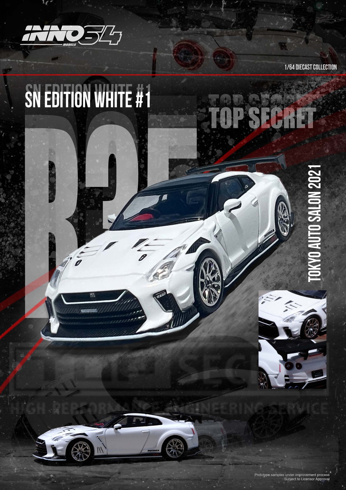 INNO64 1:64 Nissan GT-R (R35) "TOP SECRET" Tokyo Auto Salon 2021