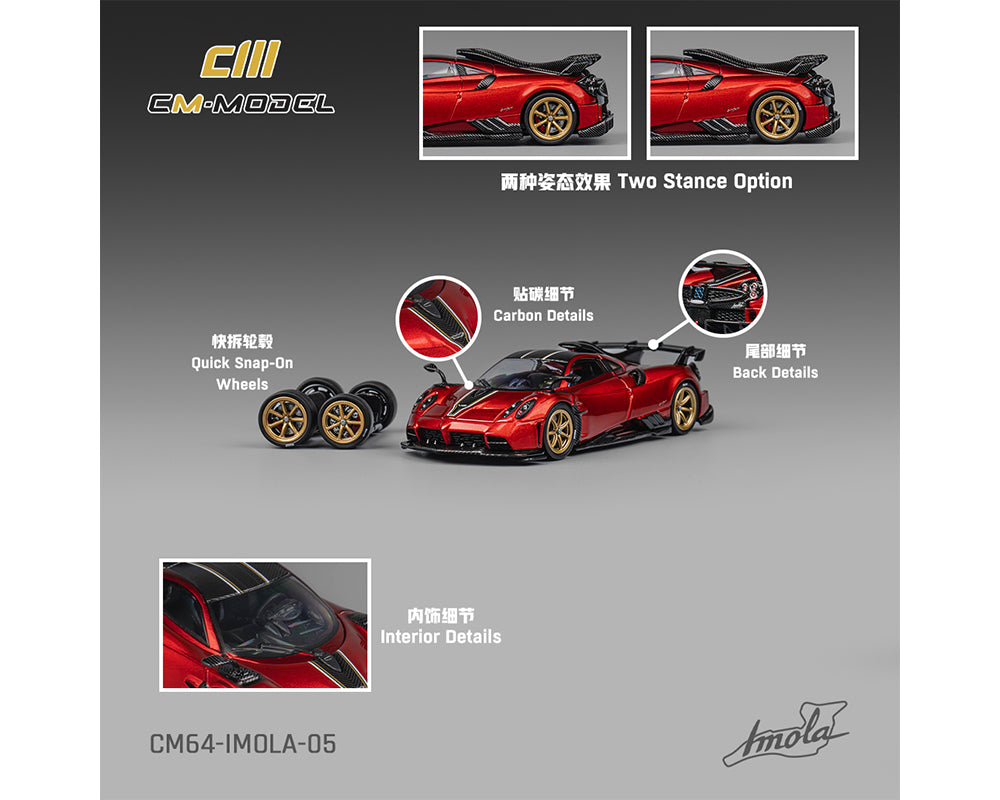 *PREORDER* CM Model 1:64 Pagani Imola in Metallic Red