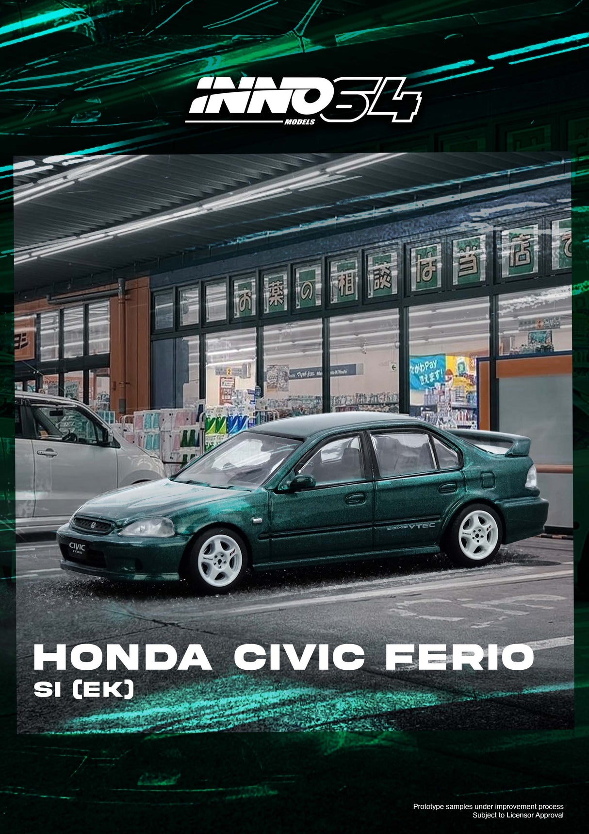 *PREORDER* INNO64 1:64 Honda Civic Ferio Si (EK) in Green