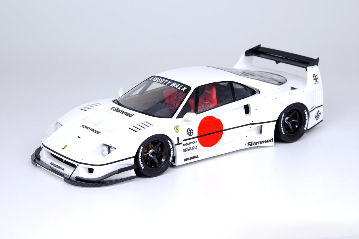 INNO Models 1:18 Ferrari F40 Liberty Walk in White Tokyo Auto Salon 2023