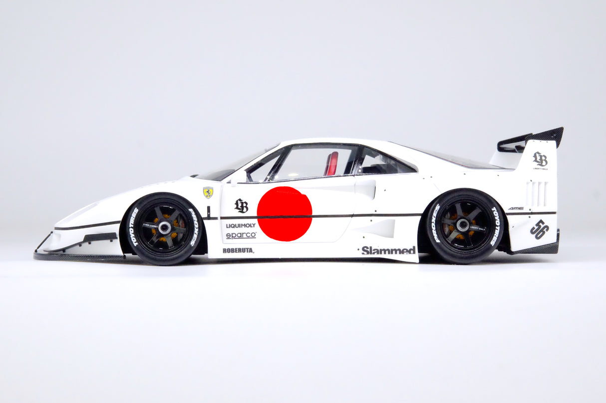 INNO Models 1:18 Ferrari F40 Liberty Walk in White Tokyo Auto Salon 2023