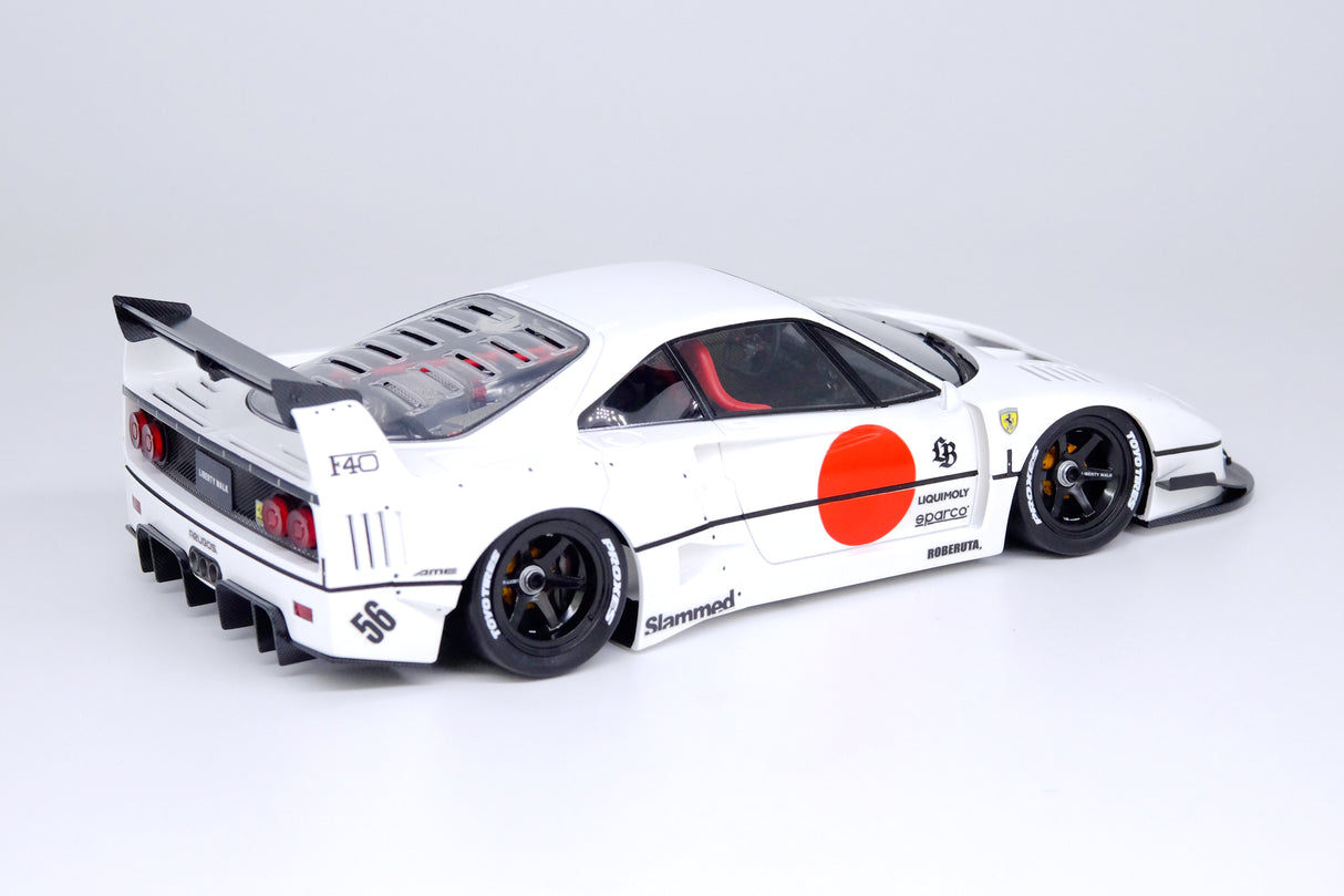 INNO Models 1:18 Ferrari F40 Liberty Walk in White Tokyo Auto Salon 2023