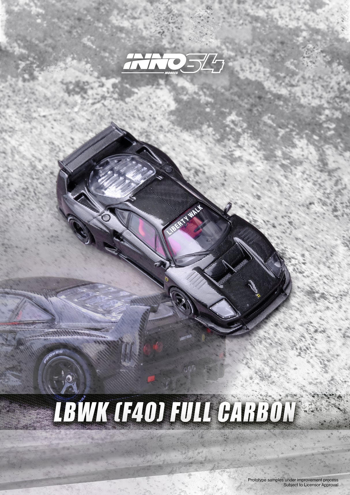 INNO64 1:64 Ferrari F40 Liberty Walk in Full Carbon