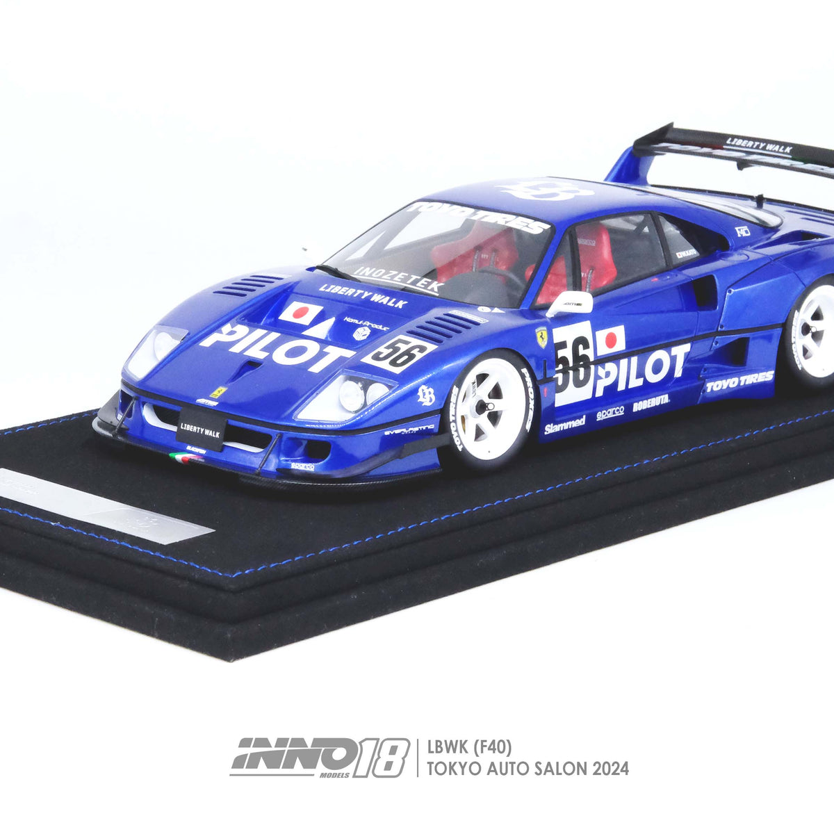 INNO Models 1:18 Ferrari F40 Liberty Walk in White Tokyo Auto 