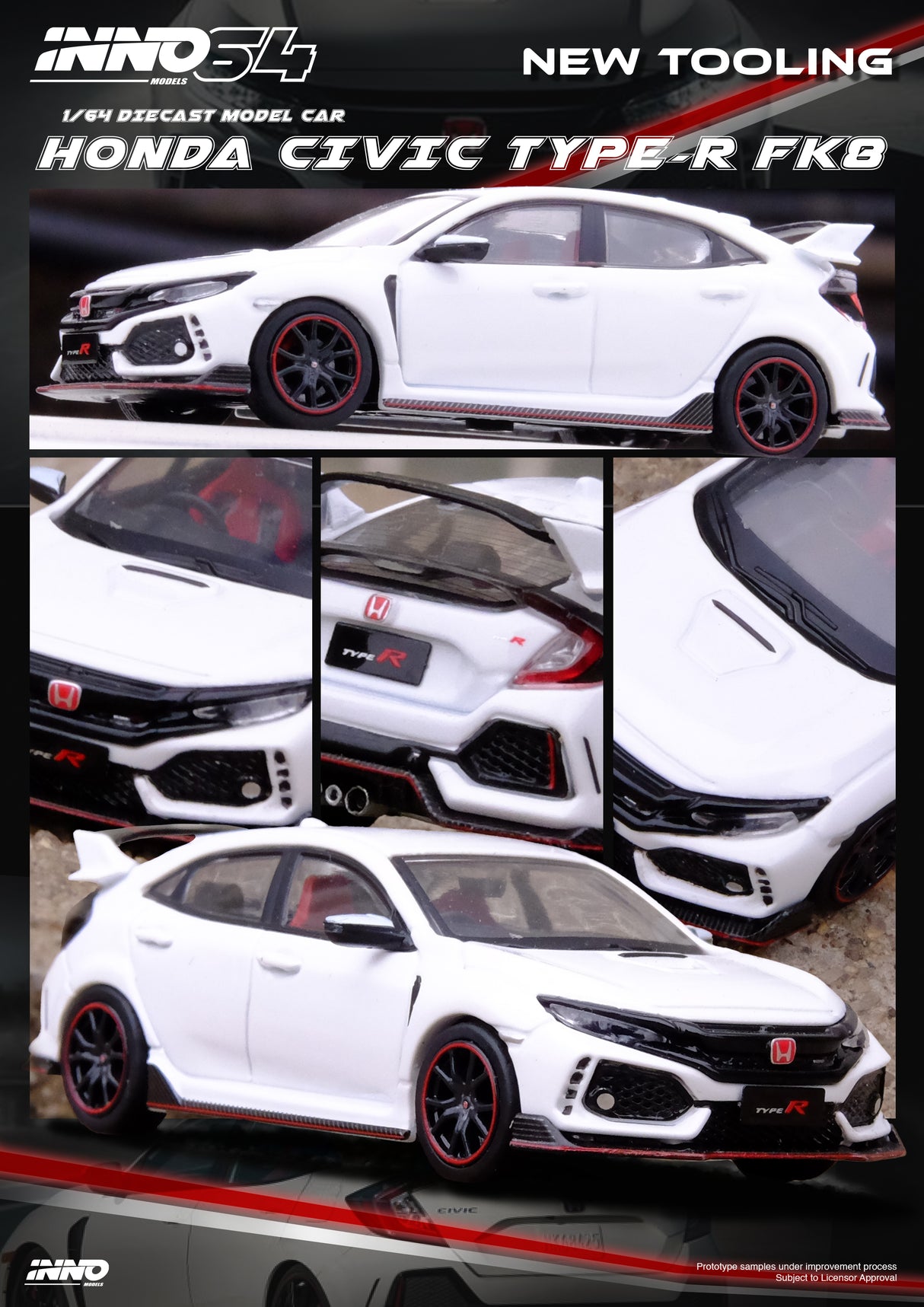 INNO64 1:64 Honda Civic (FK8) Type-R in White