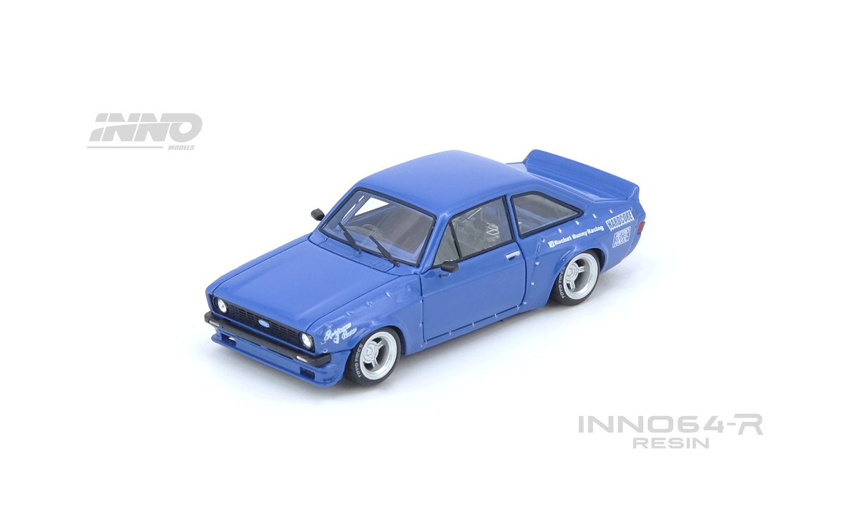 *PREORDER* INNO64 1:64 Ford Escort MK2 PANDEM "EMOTION" RETRO HAVOC in Blue