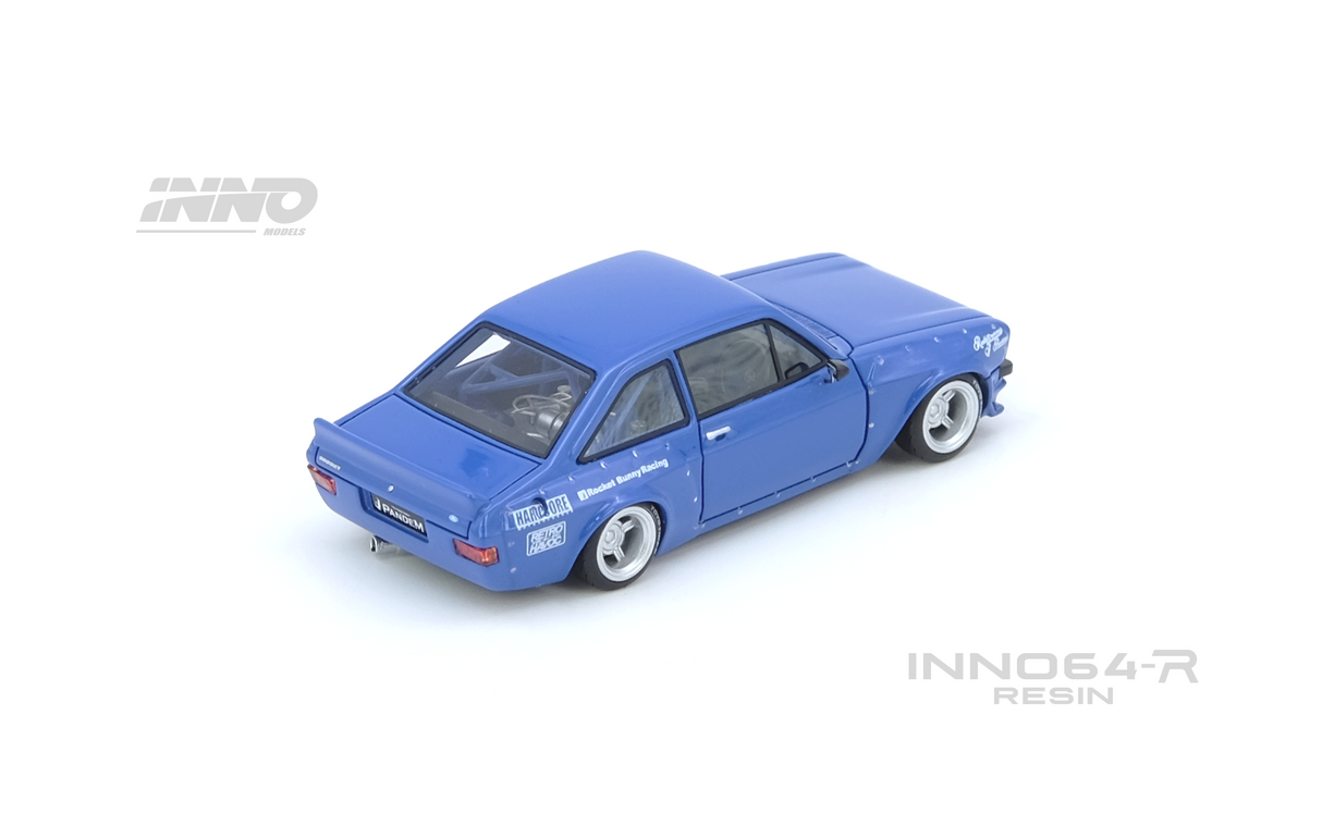 *PREORDER* INNO64 1:64 Ford Escort MK2 PANDEM "EMOTION" RETRO HAVOC in Blue