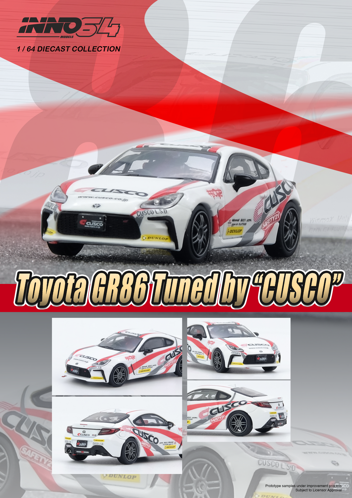 *PREORDER* INNO64 1:64 Toyota GR86 Tuned by "CUSCO" Edition