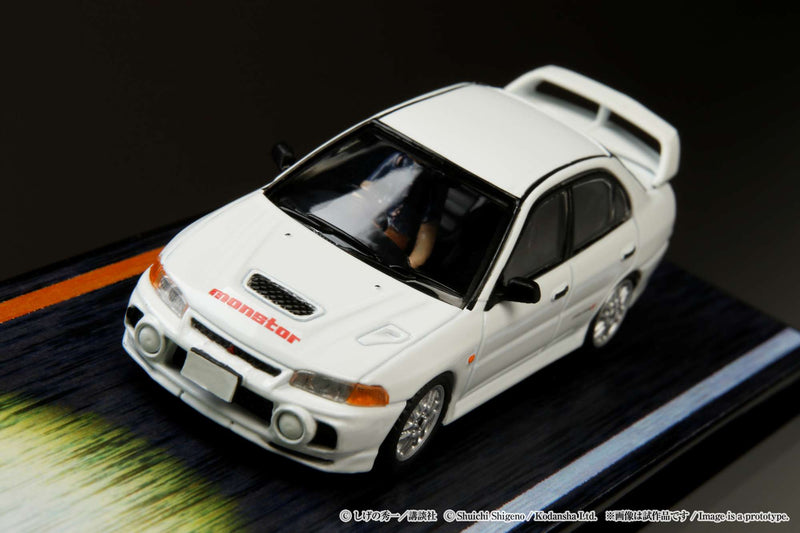 Hobby Japan 1:64 Mitsubishi Lancer RS Evolution Ⅳ / Initial D VS Takumi Fujiwara with Seiji Iwaki Figure