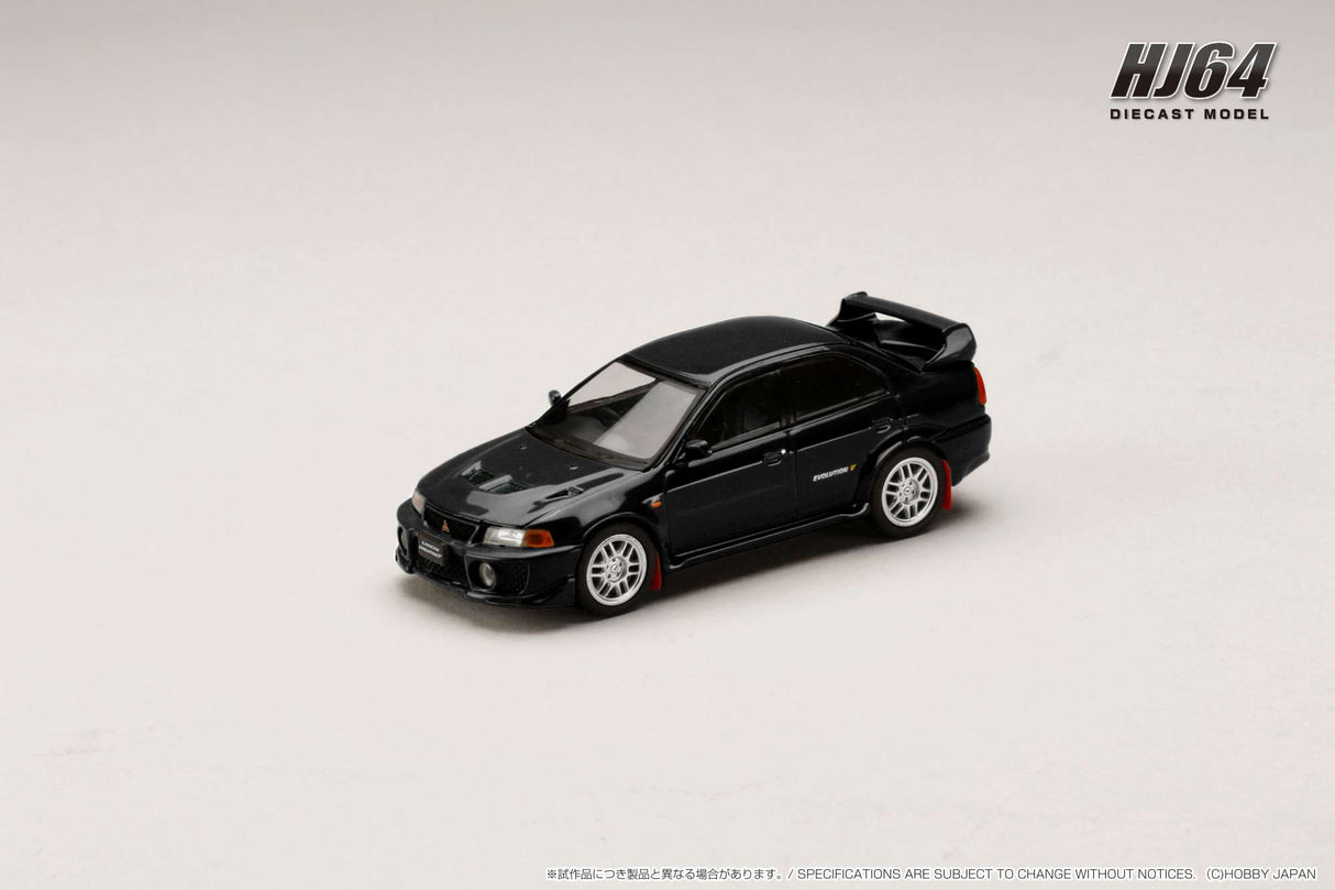 Hobby Japan 1:64 Mitsubishi Lancer GSR EVO V 1998 with Mud Flap in Pyreness Black