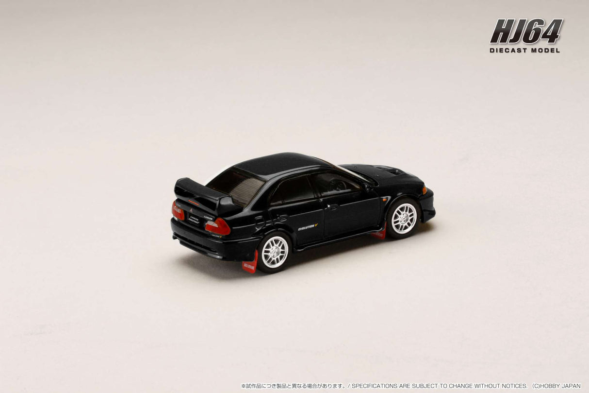 Hobby Japan 1:64 Mitsubishi Lancer GSR EVO V 1998 with Mud Flap in Pyreness Black