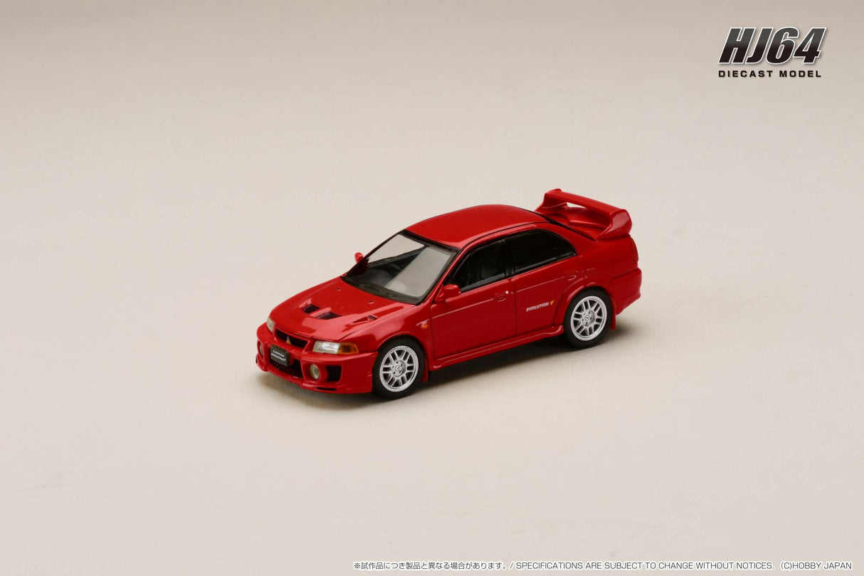 Hobby Japan 1:64 Mitsubishi Lancer GSR EVO V 1998 with Mud Flap in Palma Red