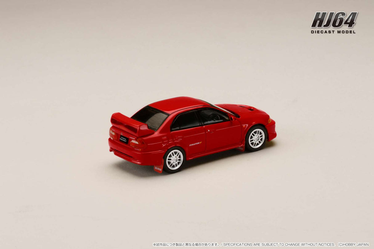 Hobby Japan 1:64 Mitsubishi Lancer GSR EVO V 1998 with Mud Flap in Palma Red