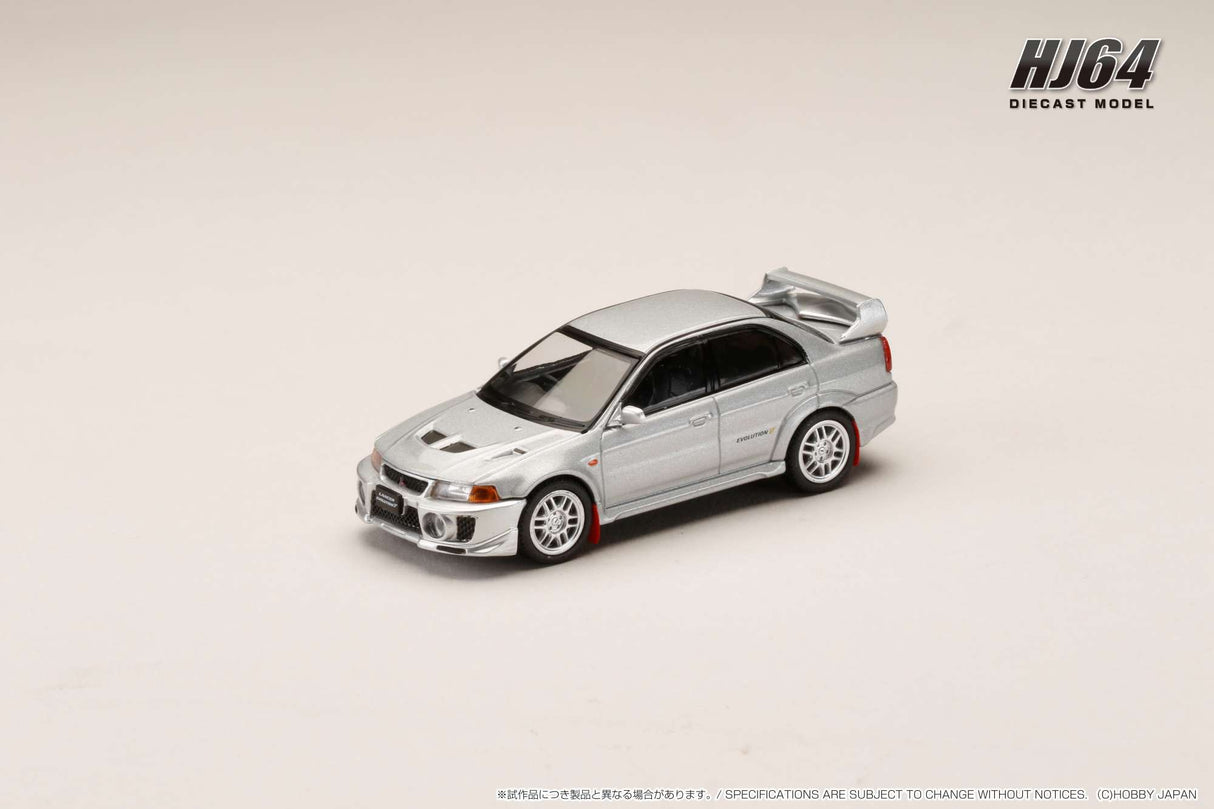 Hobby Japan 1:64 Mitsubishi Lancer GSR EVO V 1998 with Mud Flap in Satellite Silver