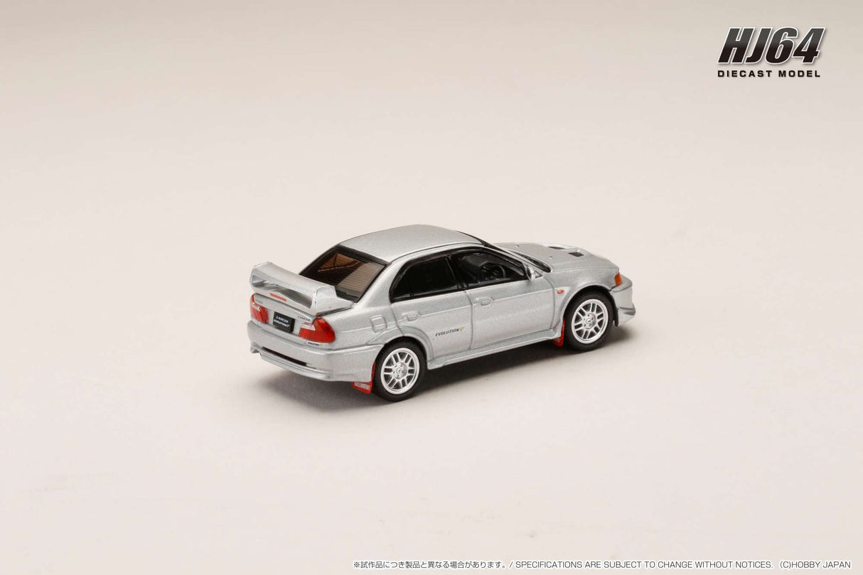 Hobby Japan 1:64 Mitsubishi Lancer GSR EVO V 1998 with Mud Flap in Satellite Silver