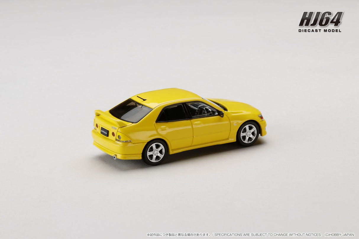 Hobby Japan 1:64 Toyota ALTEZZA RS200 (E10) 1998 Genuine Option Parts in Super Bright Yellow