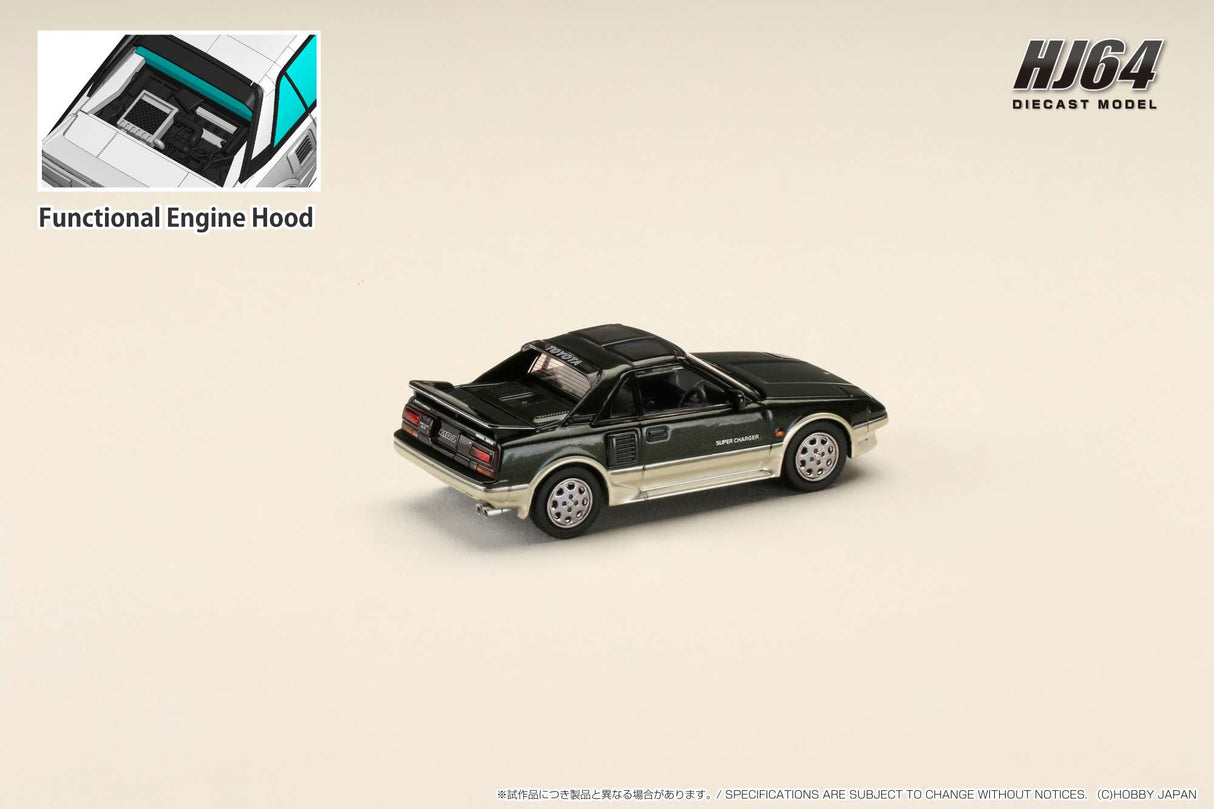 Hobby Japan 1:64 Toyota MR2 1600G-Limited Supercharged 1988 T-Top in New Sherwood