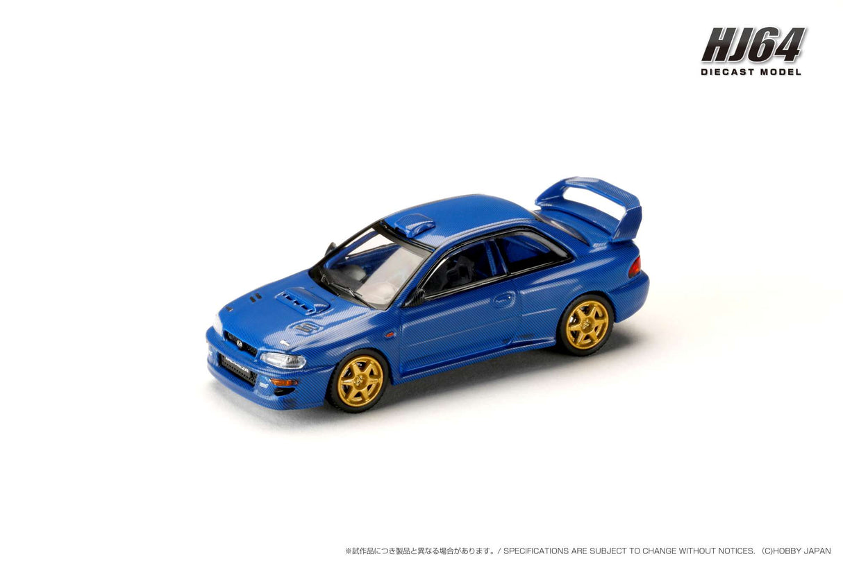Hobby Japan 1:64 Subaru Impreza 22B STi Version (GC8) Rally Base Car in Carbon Blue