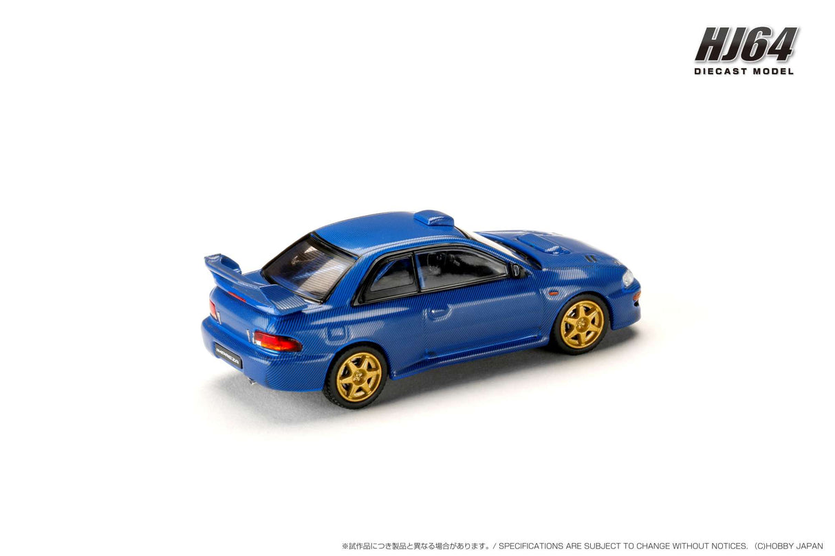 Hobby Japan 1:64 Subaru Impreza 22B STi Version (GC8) Rally Base Car in Carbon Blue