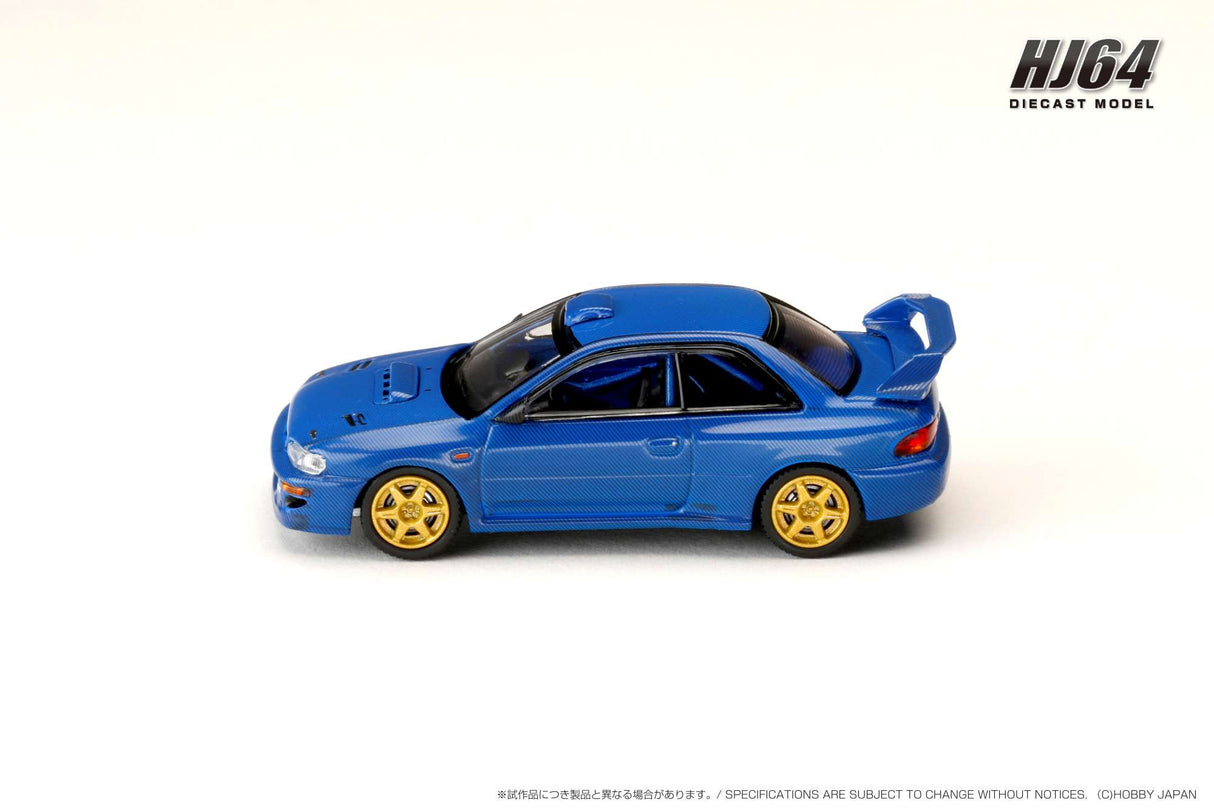 Hobby Japan 1:64 Subaru Impreza 22B STi Version (GC8) Rally Base Car in Carbon Blue