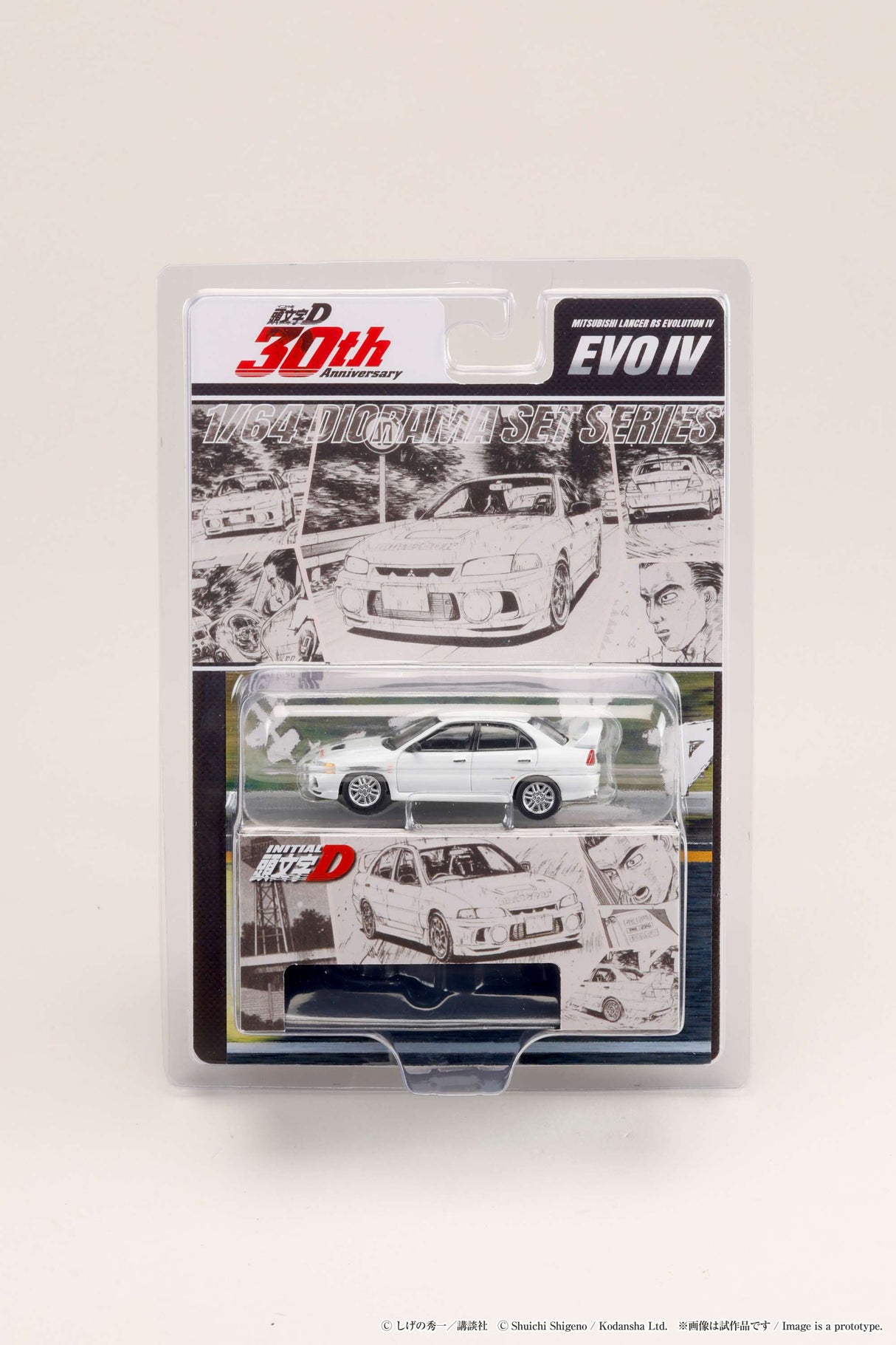 *PREORDER* Hobby Japan 1:64 Mitsubishi Lancer RS Evolution III / INITIAL D Seiji Iwaki VS Takumi Fujiwara