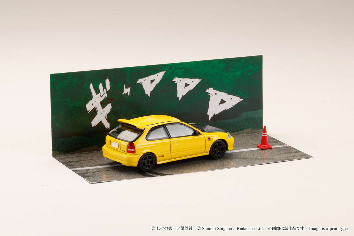 *PREORDER* Hobby Japan 1:64 Honda CIVIC (EK9) Todojuku / INITIAL D Tomoyuki Tachi VS Takumi Fujiwara