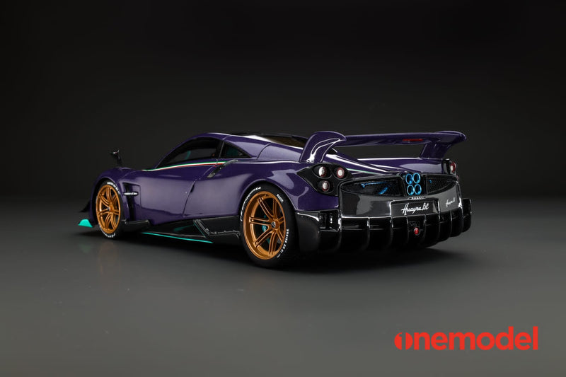One Model 1:18 Pagani Hyuara BC in Carbon Purple with Tiffany Blue Accents
