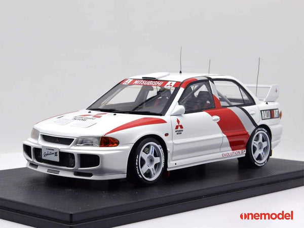 One Model 1:18 Mitsubishi Lancer EVO III WRC Racing Version 2