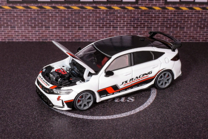 MotorHelix 1:64 Honda Civic Type-R (FL5) J's Racing in White