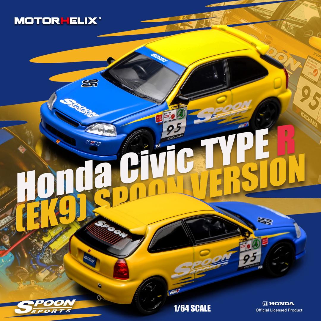 MotorHelix 1:64 Honda Civic Type R (EK9) Customized Version Spoon