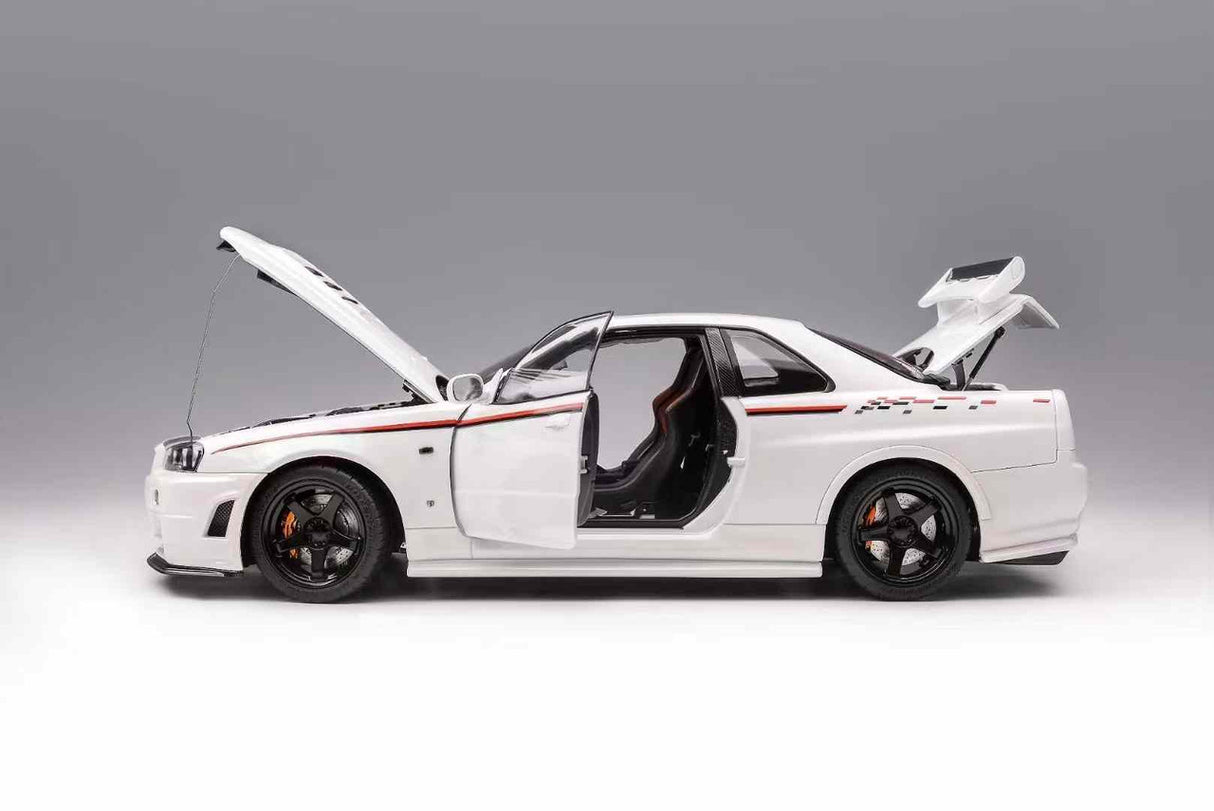 MotorHelix 1:18 Nissan Skyline GT-R (R34) NISMO CUSTOM in White