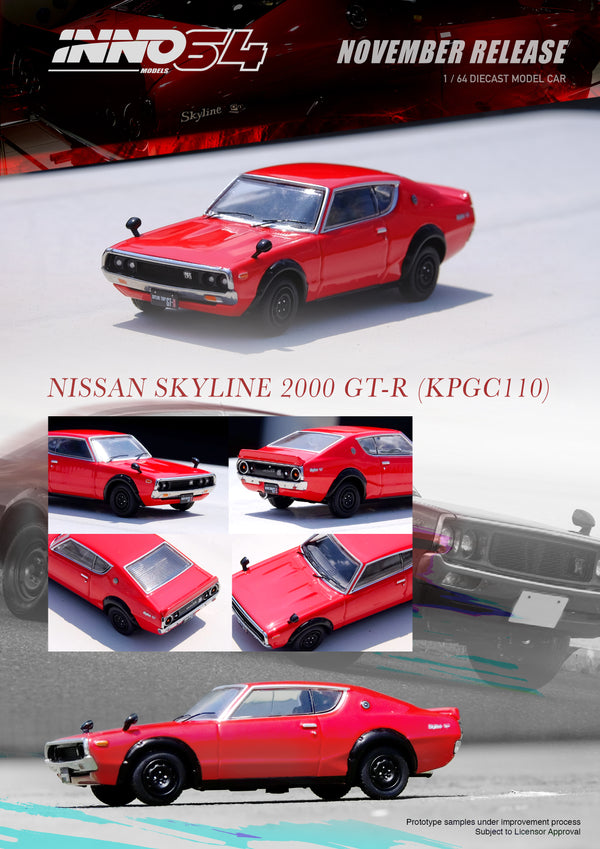 INNO64 1:64 Nissan Skyline 2000GT-R (KPGC110) in Red