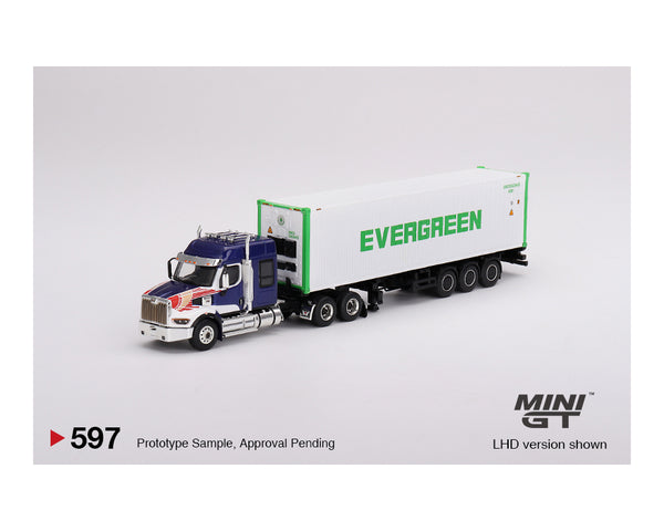 MINIGT 1:64 Western Star 49X with 40′ Reefer Container EVERGREEN Edition