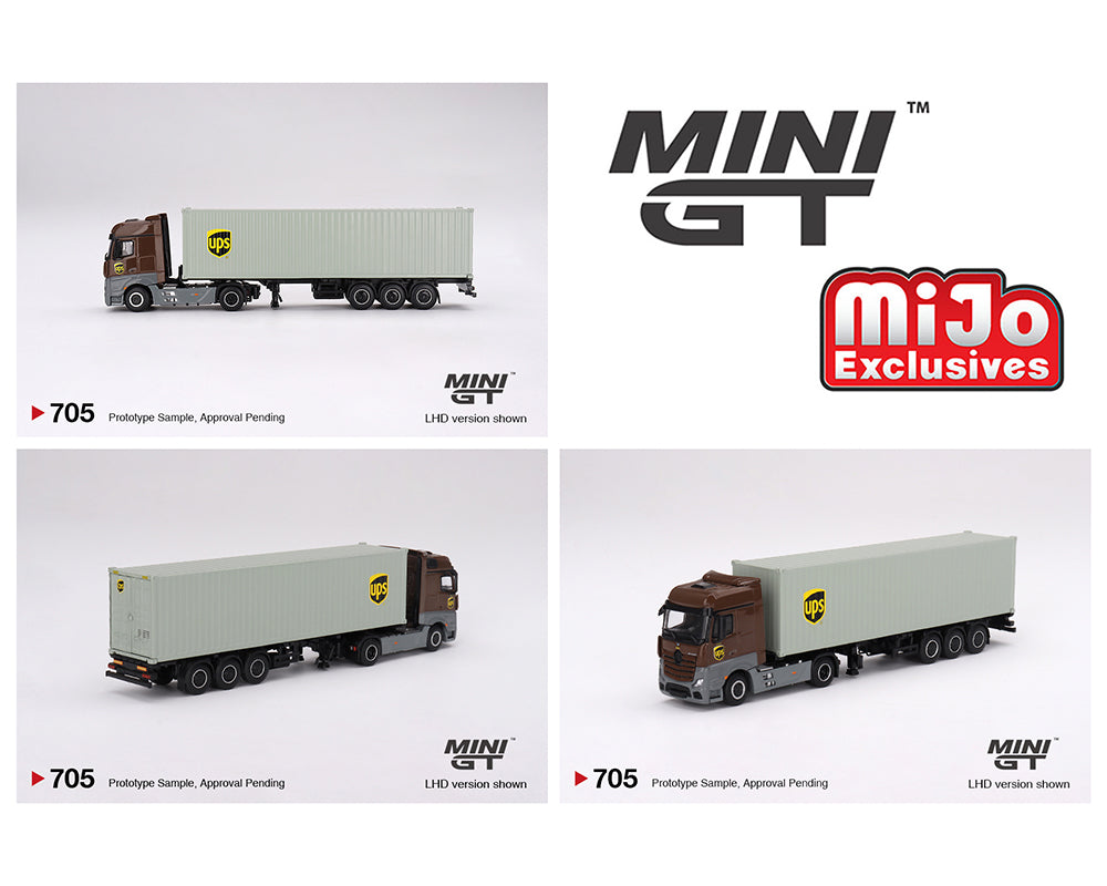 MINI GT 1/64 Mercedes-Benz Actros with 40 Ft Dry Container MINI GT 1/64 Mercedes-Benz Actros with 40 Ft Dry Container