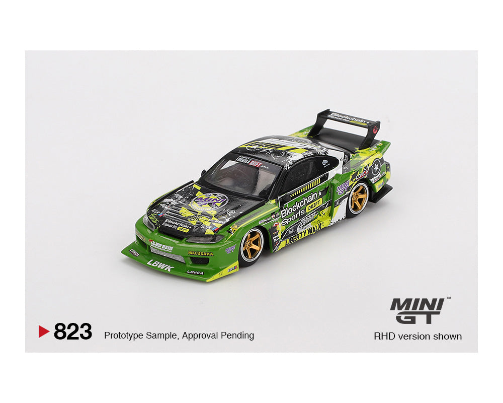 *PREORDER* MINI GT 1:64 Nissan Silvia (S15) LB-Super Silhouette #555 V2 2024 Formula Drift Japan in Green