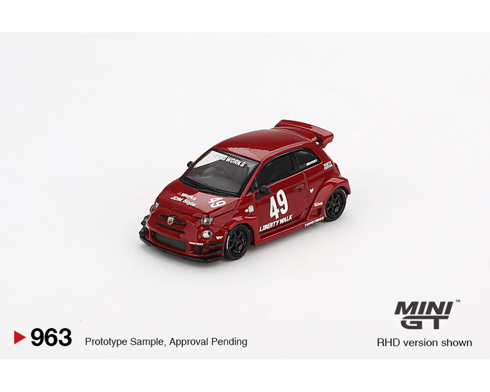 MINIGT 1:64 ABARTH 595 LB-WORKS x Abas Works in Red