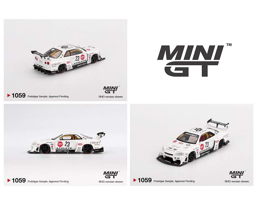 *PREORDER* MINI GT 1:64 Nissan LB-ER34 Super Silhouette ATHLETE/COLLET in White