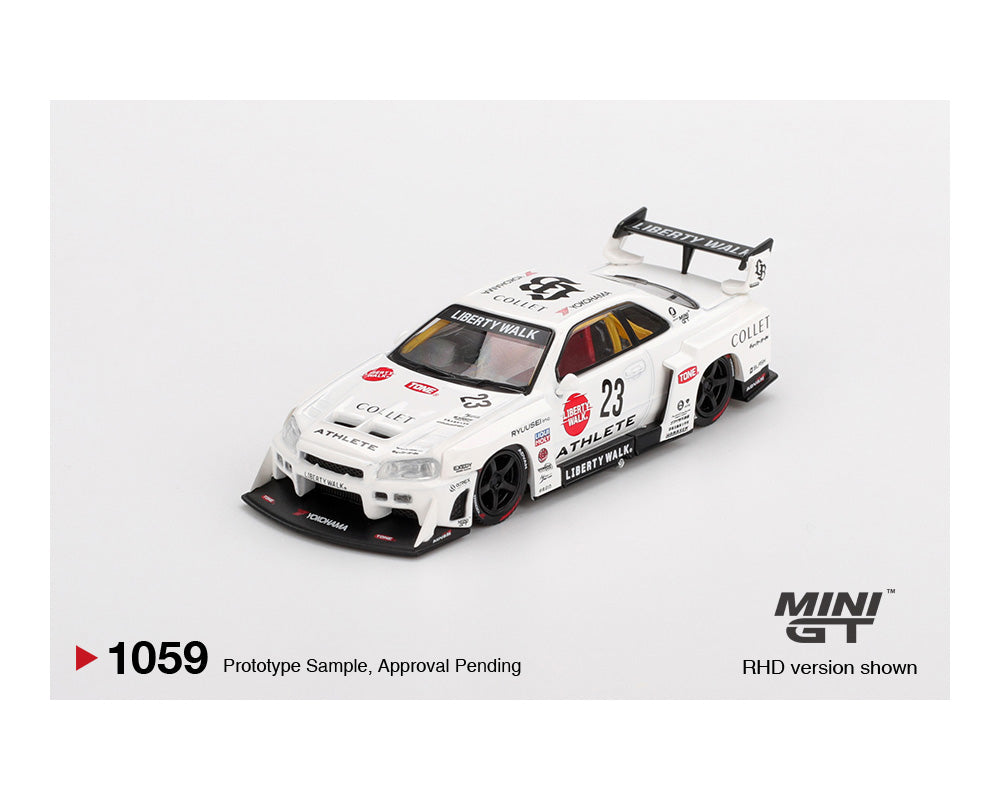 *PREORDER* MINI GT 1:64 Nissan LB-ER34 Super Silhouette ATHLETE/COLLET in White