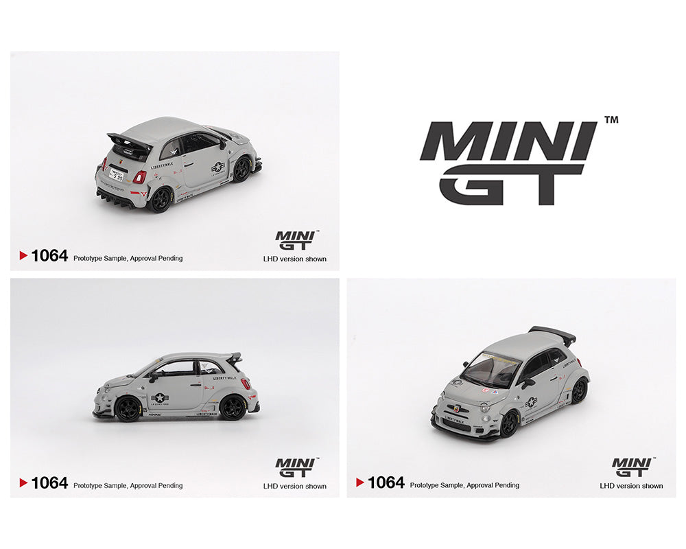*PREORDER* MINI GT 1:64 Abarth 595 LB-WORKS x Abas Works Fighters – Matte Grey