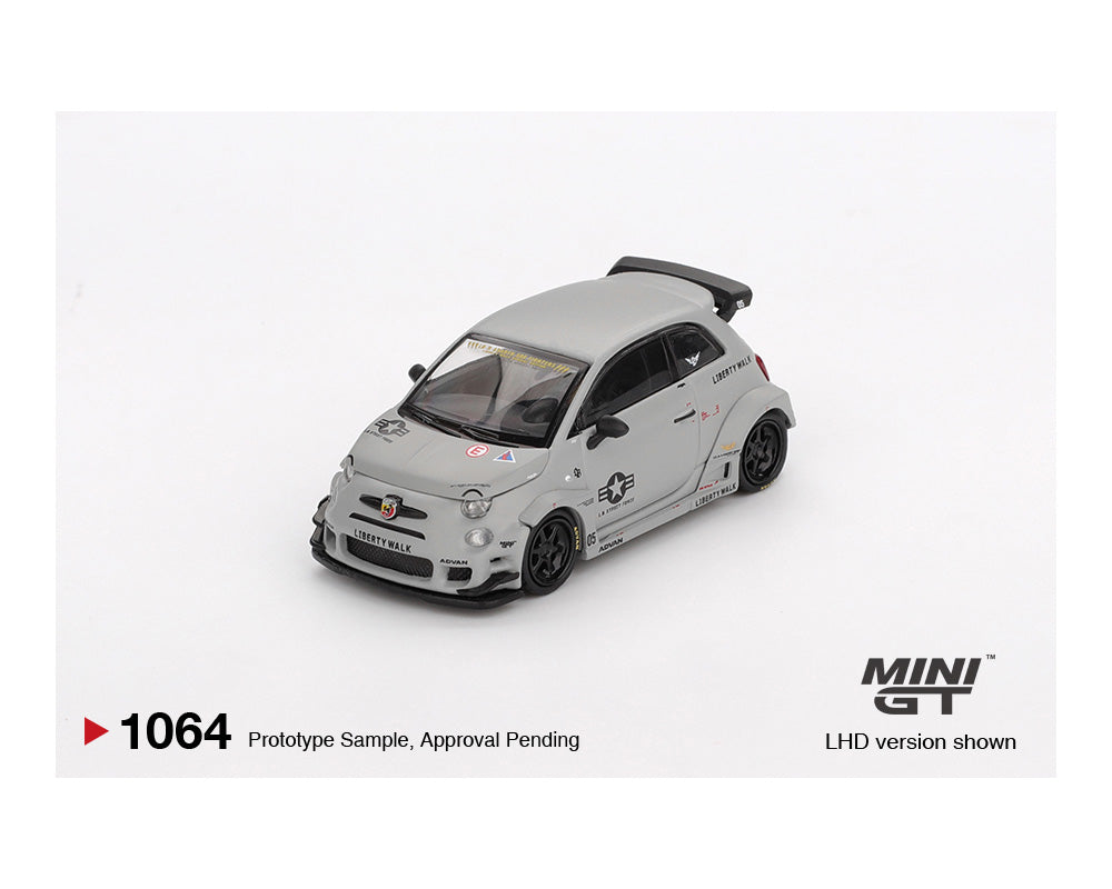 *PREORDER* MINI GT 1:64 Abarth 595 LB-WORKS x Abas Works Fighters – Matte Grey