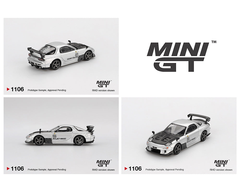 *PREORDER* MINI GT 1:64 Mazda RX-7 RE-Amemiya - Silver Metallic