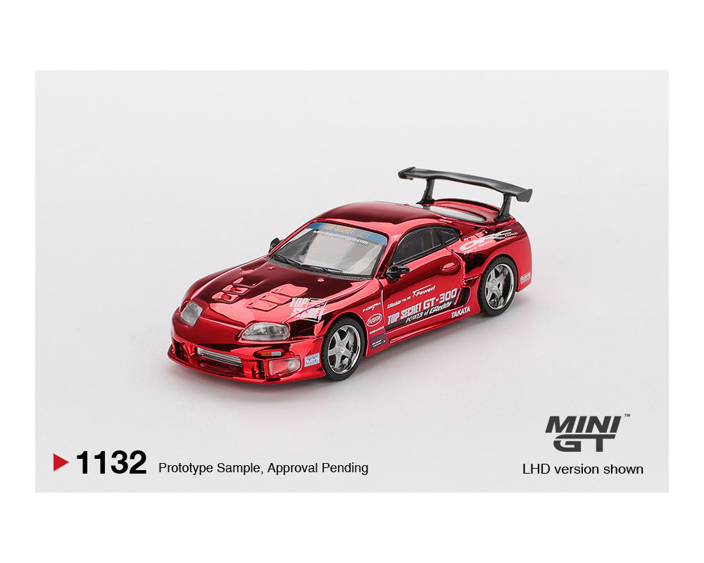 *PREORDER* MINI GT 1:64 Toyota Supra (A80) Top Secret GT-300 Top Secret Red Chrome