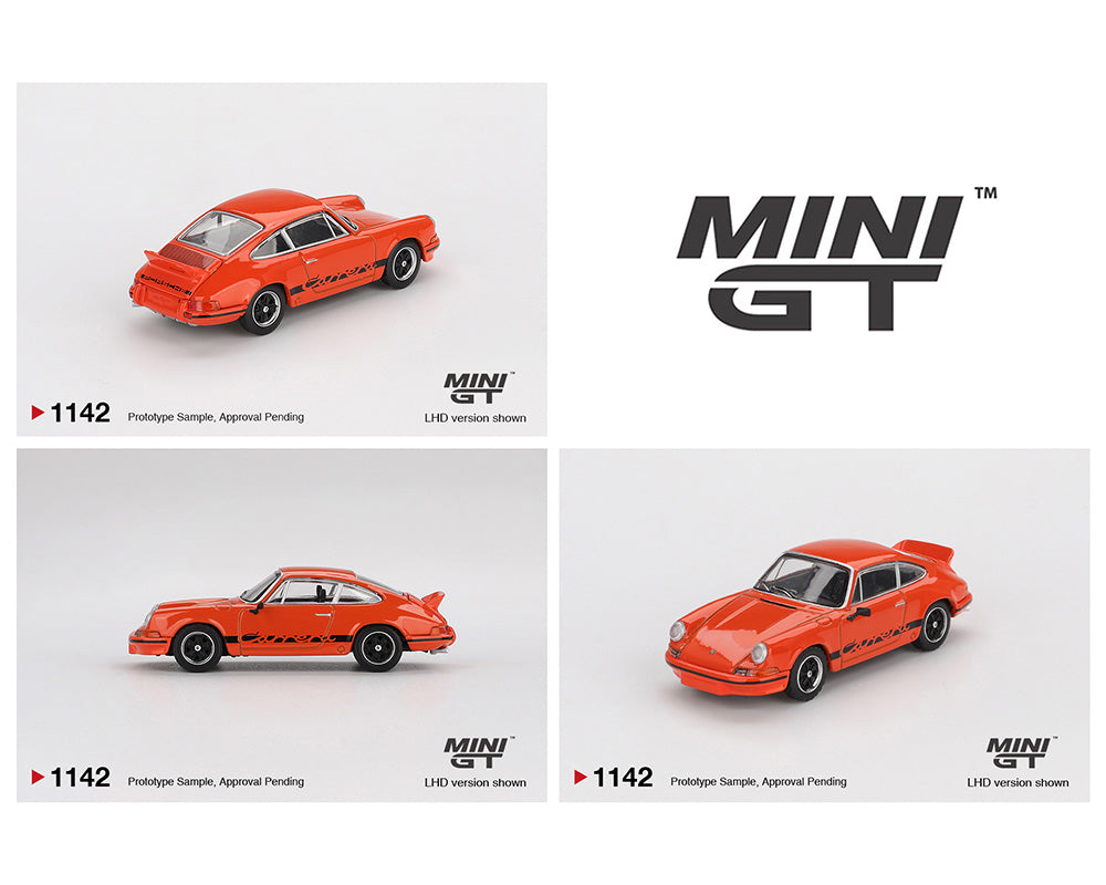 *PREORDER* MINI GT 1:64 Porsche 911 Carrera RS 2.7 - Tangerine with Black Livery