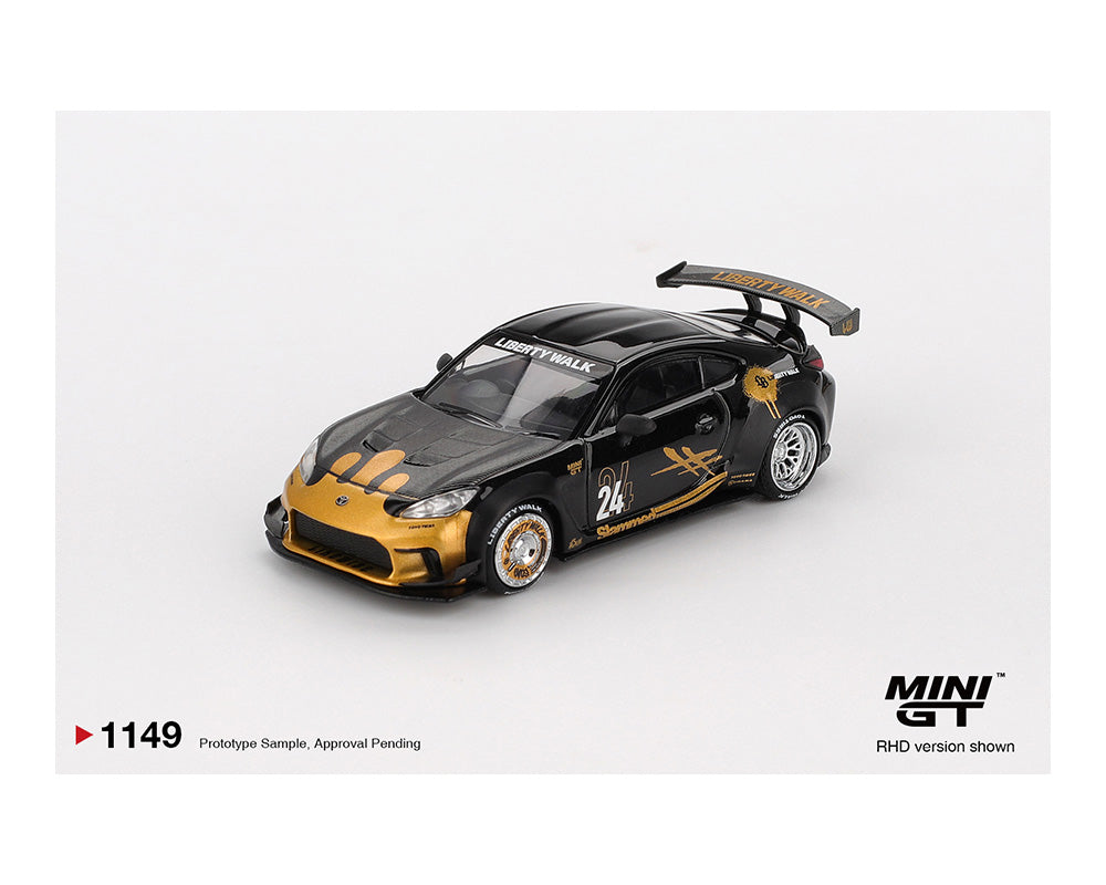 *PREORDER* MINI GT 1:64 Toyota GR86 LB Nation – Black/Gold