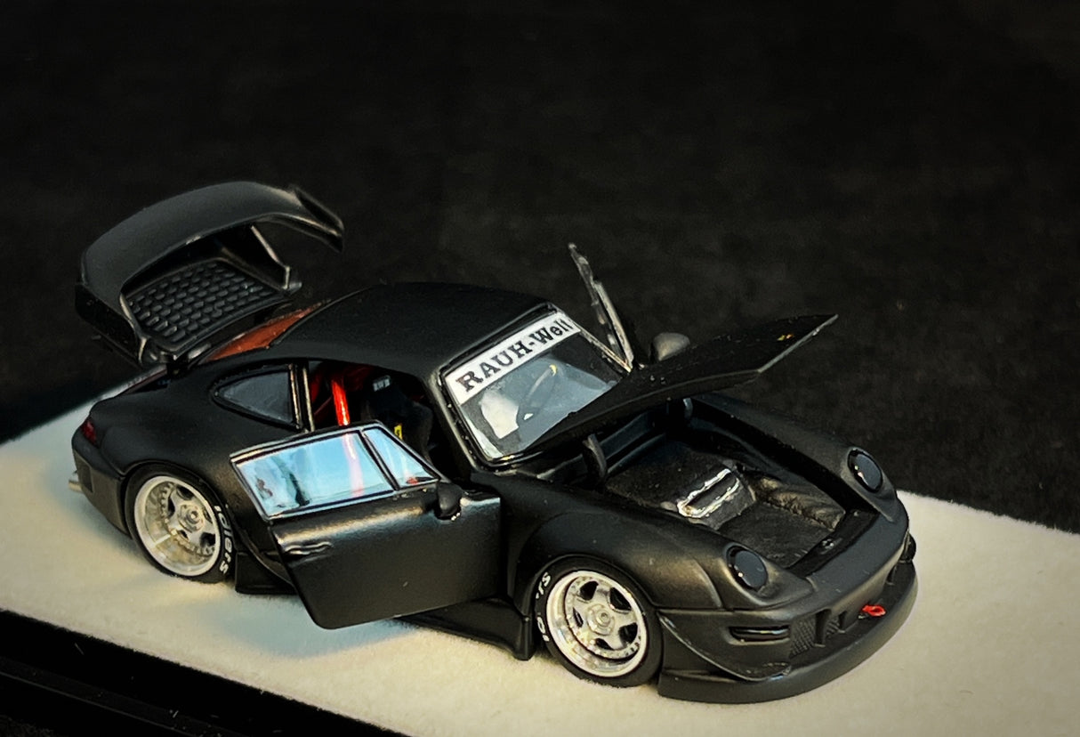 PGM 1:64 Porsche 993 RWB in Matte Black Regular Version