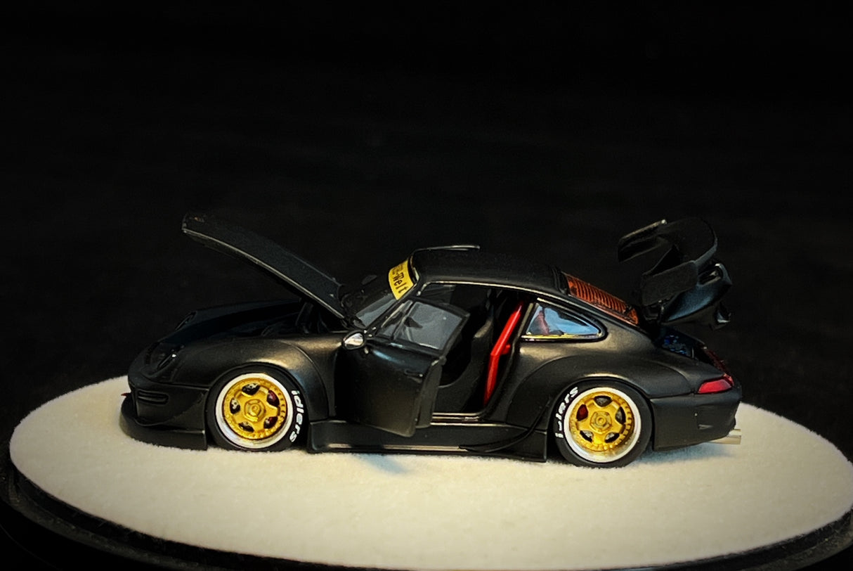 PGM 1:64 Porsche 993 RWB in Matte Black Luxury Version