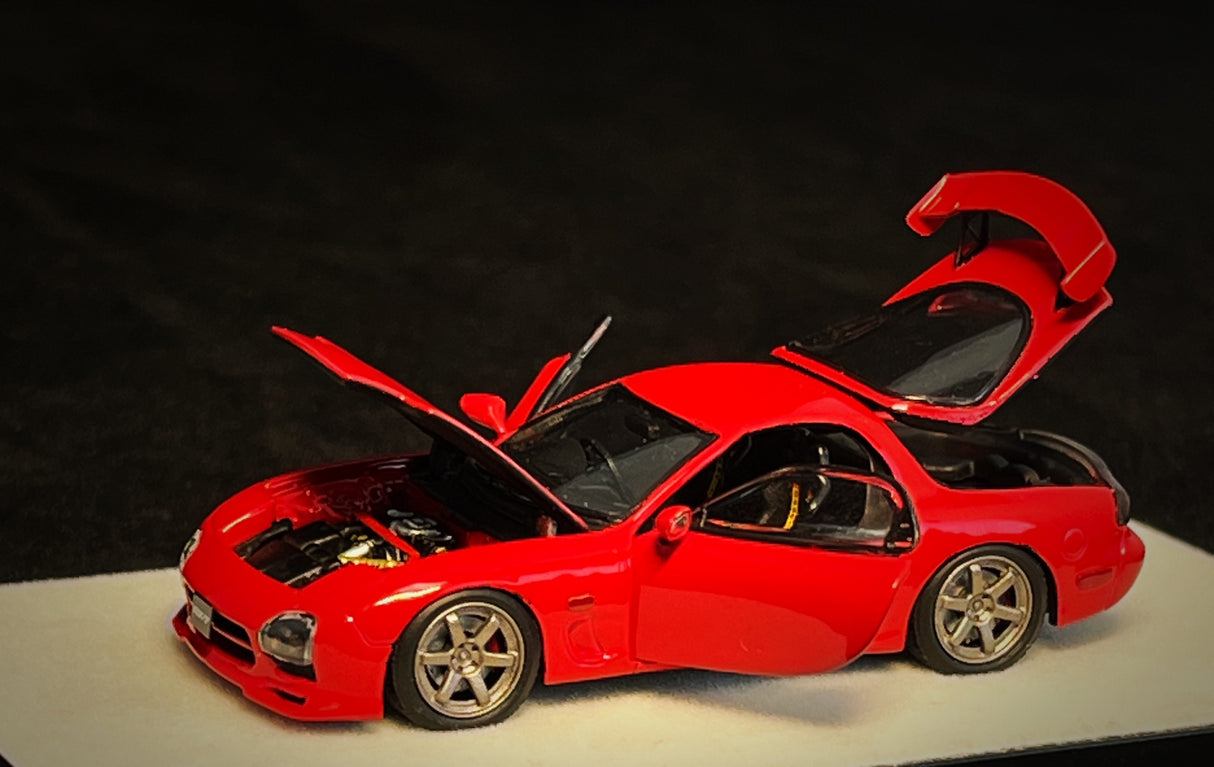 PGM Models 1:64 Mazda RX-7 (FD3S) in Red Standard Square Base Version